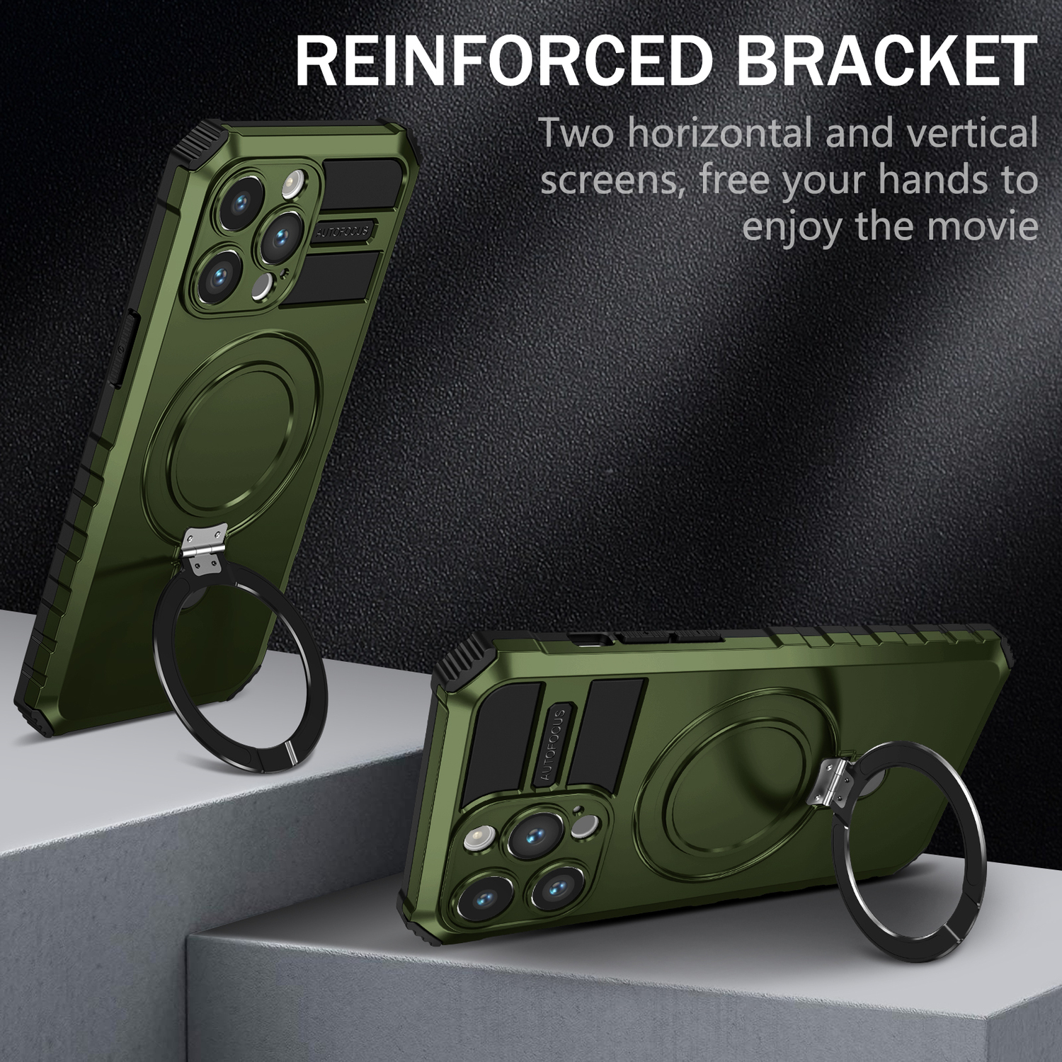 Pokrowiec etui pancerne Armor Magsafe Metal Ring Case zielone APPLE iPhone 12 Pro Max / 4