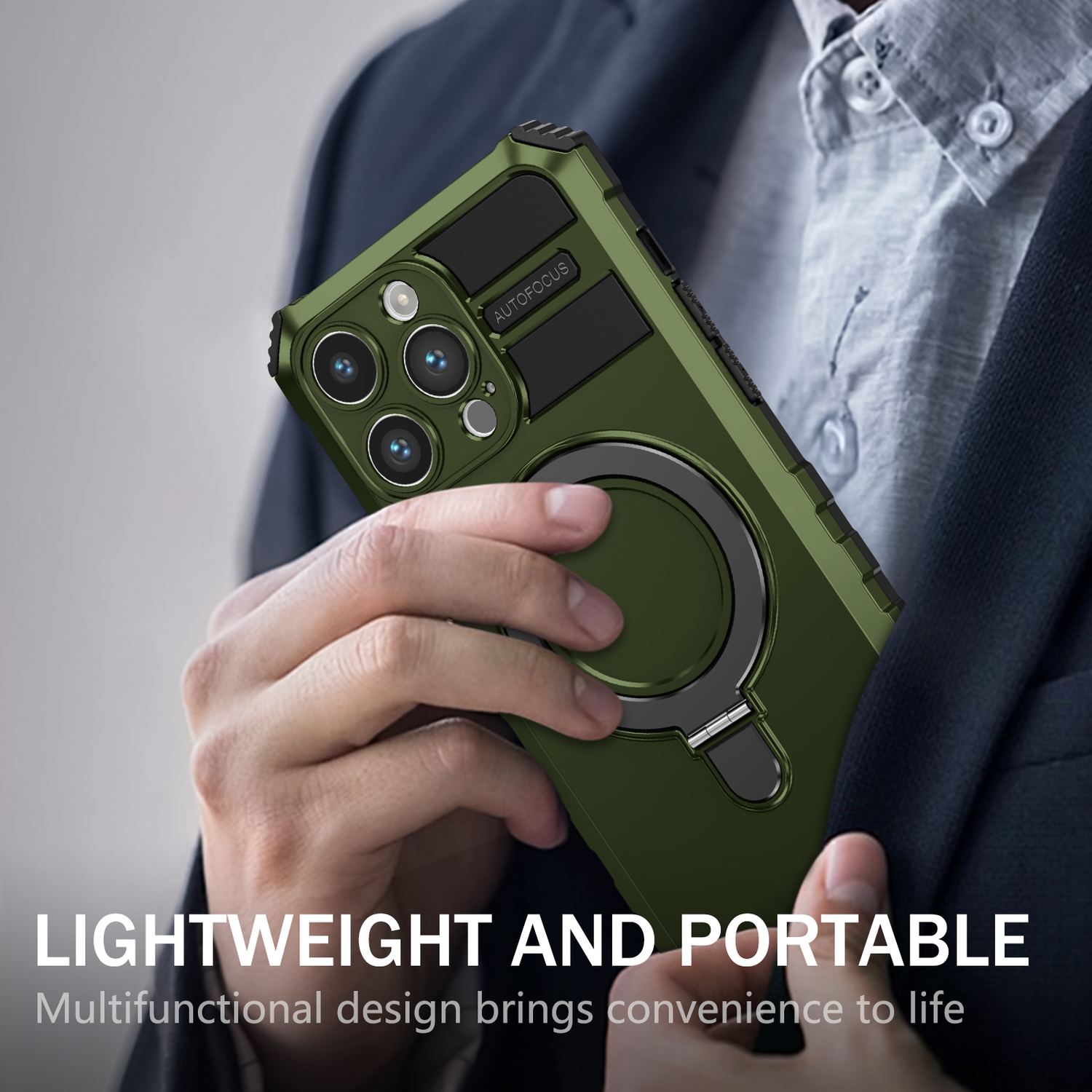 Pokrowiec etui pancerne Armor Magsafe Metal Ring Case zielone APPLE iPhone 12 Pro Max / 6