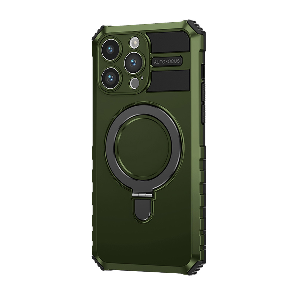 Pokrowiec etui pancerne Armor Magsafe Metal Ring Case zielone APPLE iPhone 14 Pro