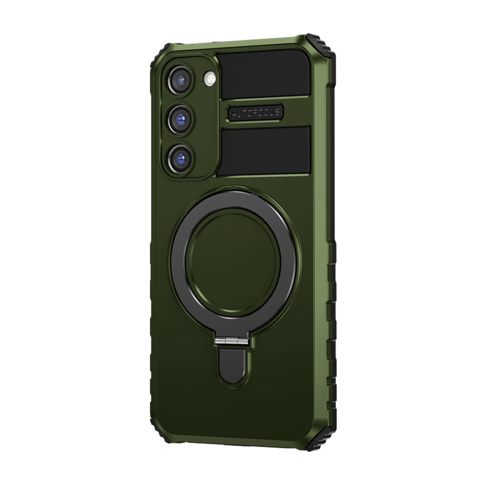 Pokrowiec etui pancerne Armor Magsafe Metal Ring Case zielone SAMSUNG Galaxy S23