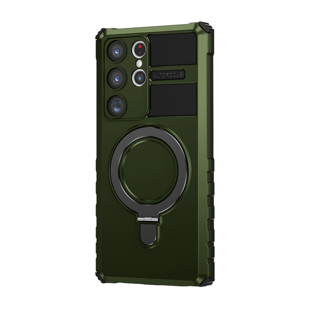 Pokrowiec etui pancerne Armor Magsafe Metal Ring Case zielone SAMSUNG Galaxy S23 Ultra