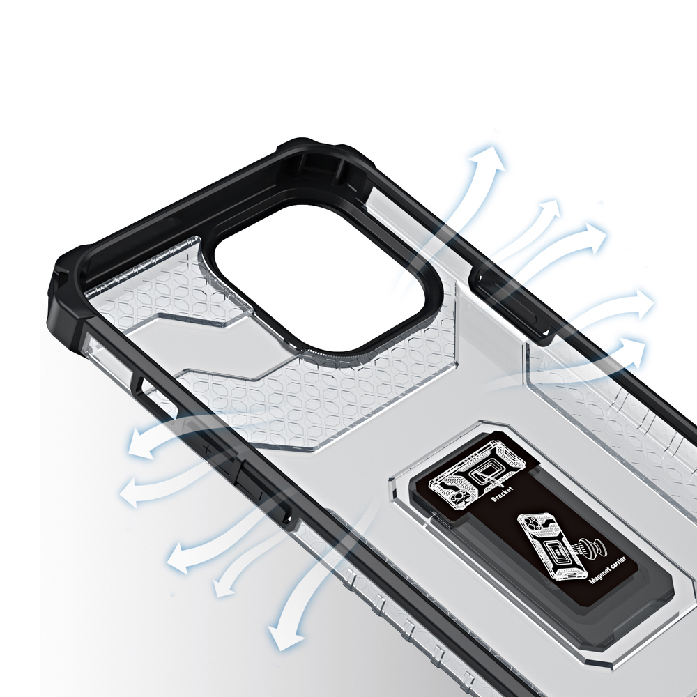 Pokrowiec etui pancerne Crystal Ring Case czarne APPLE iPhone 11 Pro Max / 6