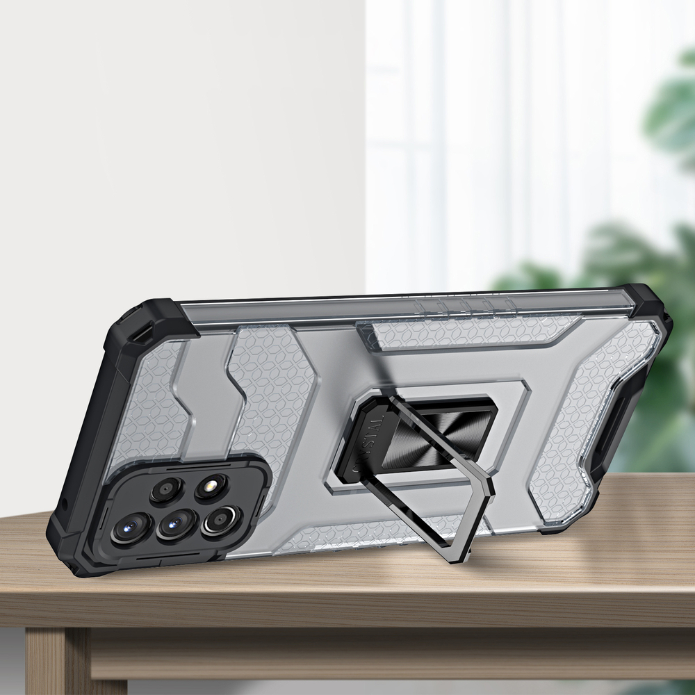 Pokrowiec etui pancerne Crystal Ring Case czarne SAMSUNG Galaxy A52s 5G / 5