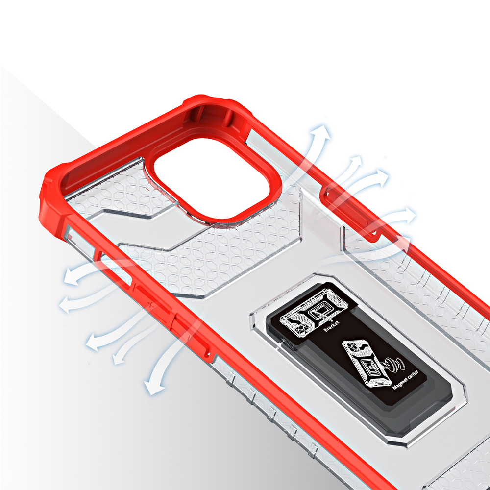 Pokrowiec etui pancerne Crystal Ring Case czerwone APPLE iPhone 12 Mini / 4