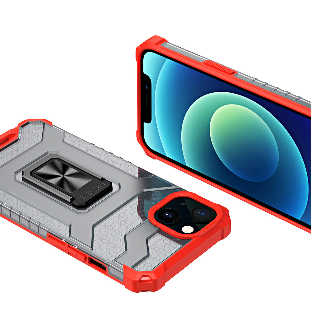 Pokrowiec etui pancerne Crystal Ring Case czerwone APPLE iPhone 12 Mini / 5