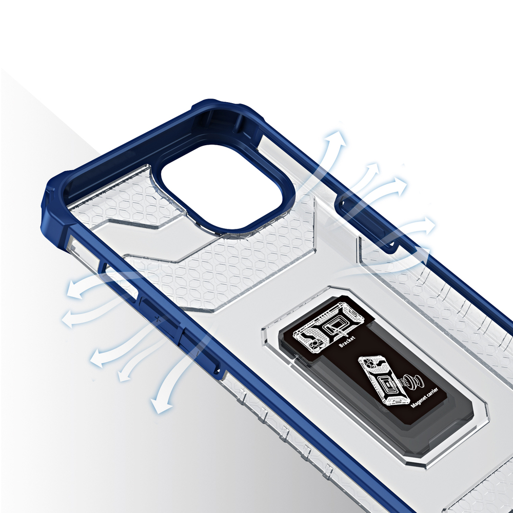 Pokrowiec etui pancerne Crystal Ring Case niebieskie APPLE iPhone 12 Mini / 4