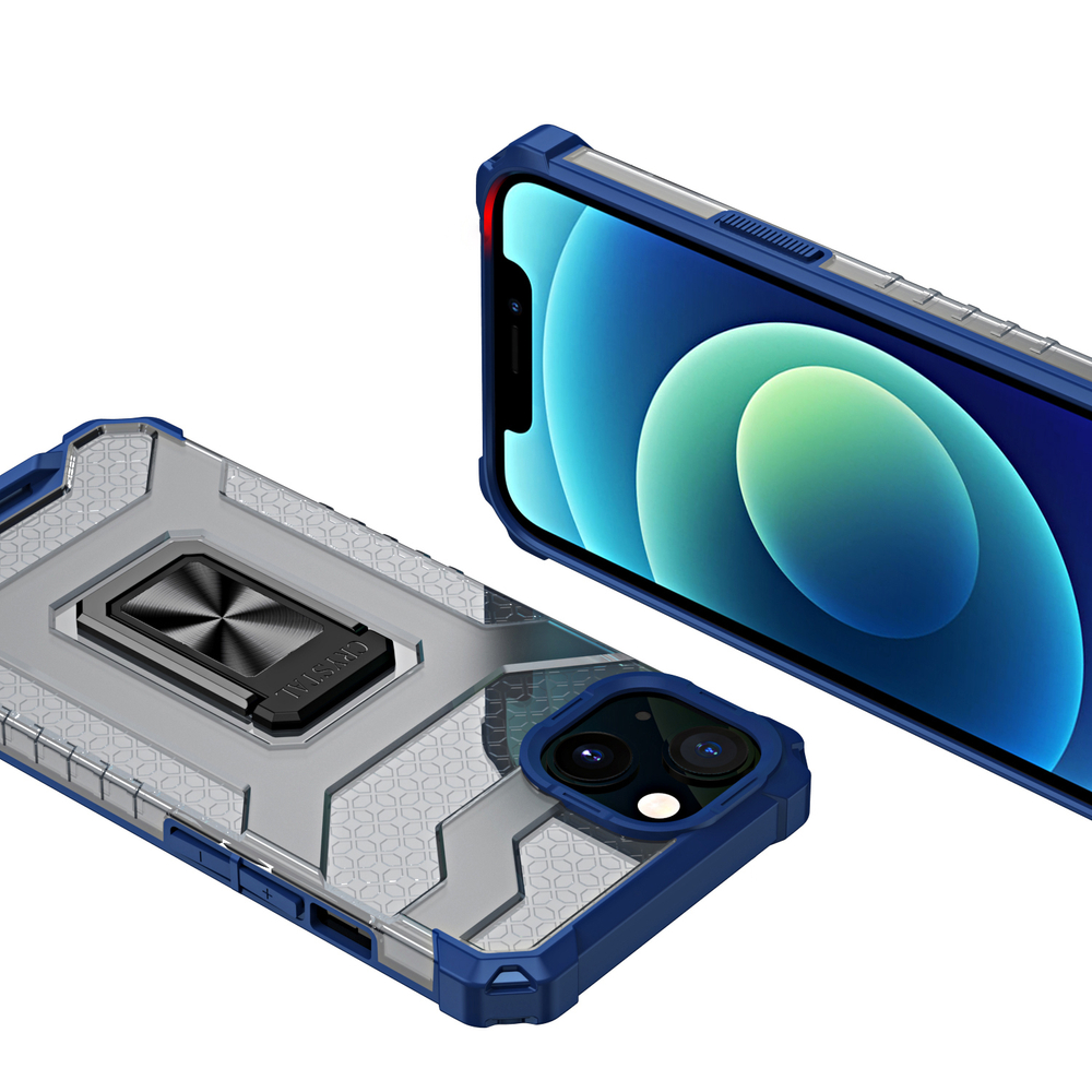 Pokrowiec etui pancerne Crystal Ring Case niebieskie APPLE iPhone 12 Mini / 5
