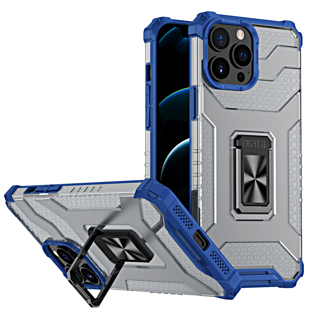 Pokrowiec etui pancerne Crystal Ring Case niebieskie APPLE iPhone 12 Pro Max