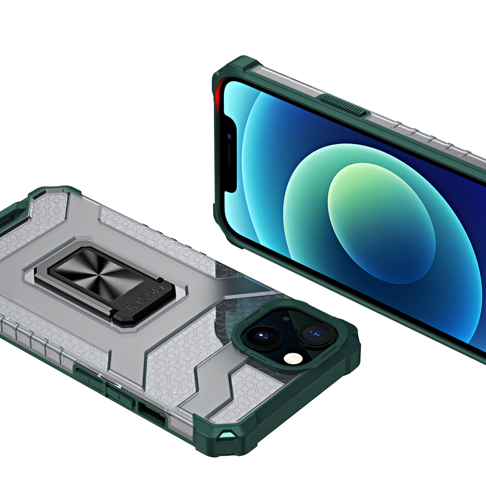 Pokrowiec etui pancerne Crystal Ring Case zielone APPLE iPhone 12 Mini / 7
