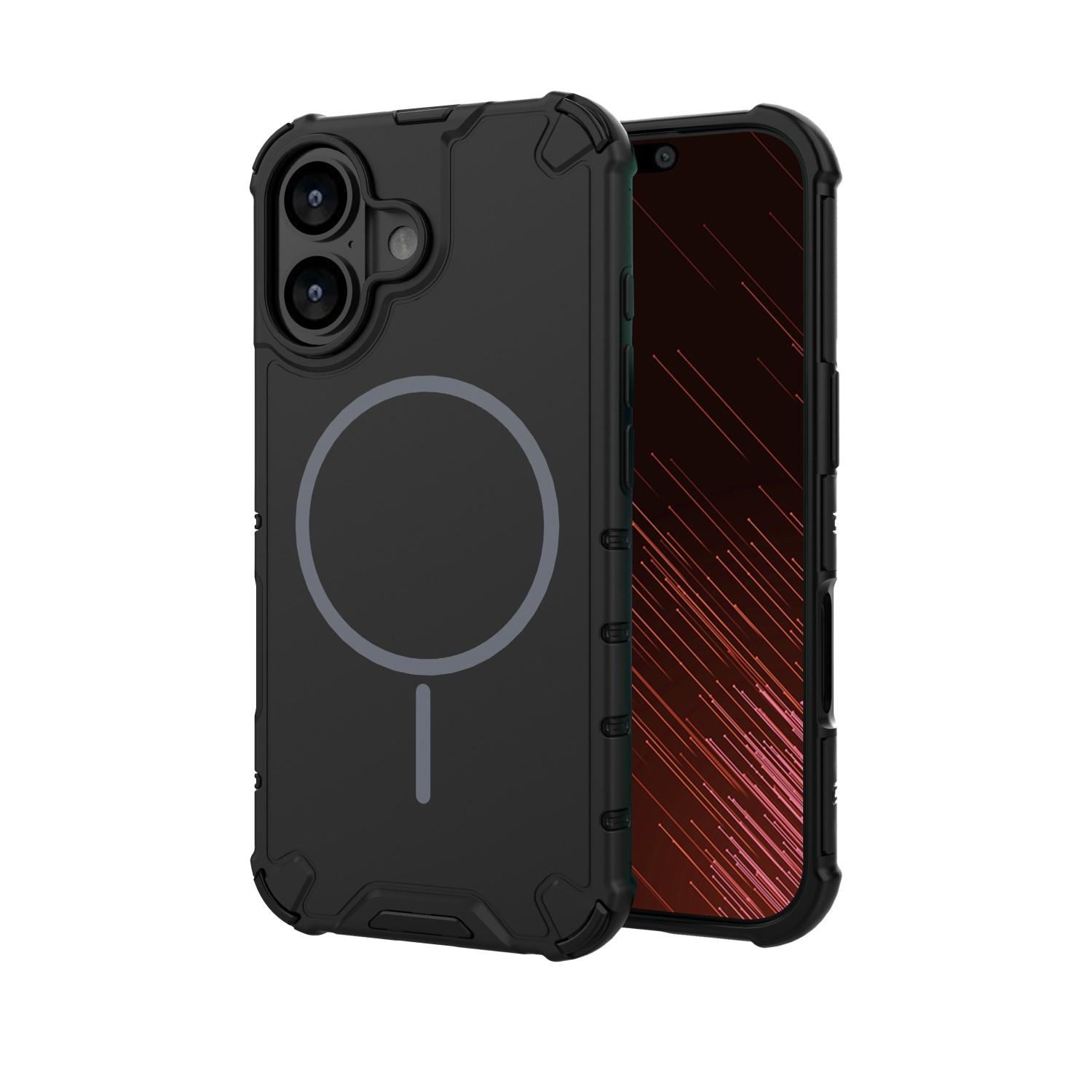 Pokrowiec etui pancerne Defender 2in1 Mag czarne APPLE iPhone 16 / 2