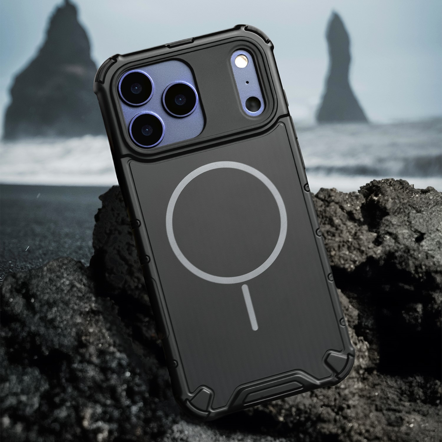 Pokrowiec etui pancerne Defender 2in1 Mag czarne APPLE iPhone 16 / 7