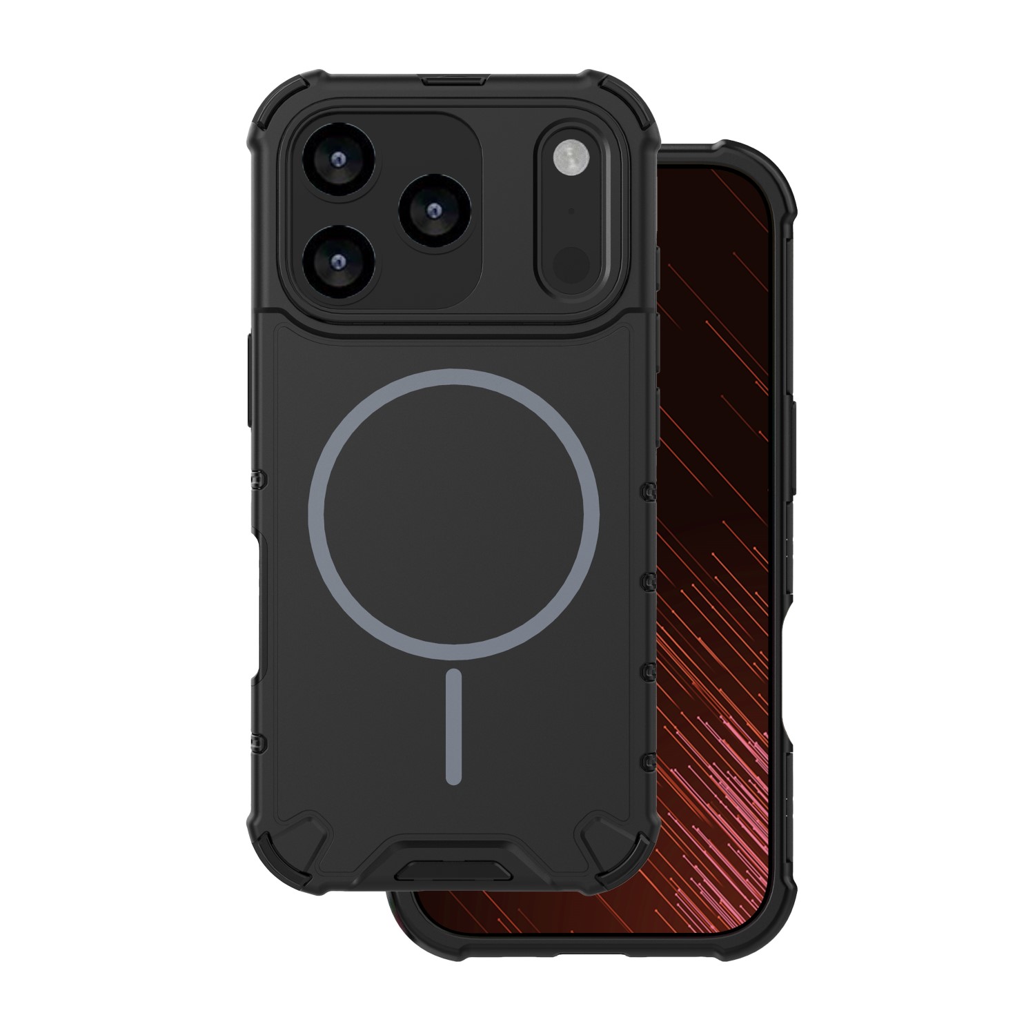 Pokrowiec etui pancerne Defender 2in1 Mag czarne APPLE iPhone 17 Pro Max