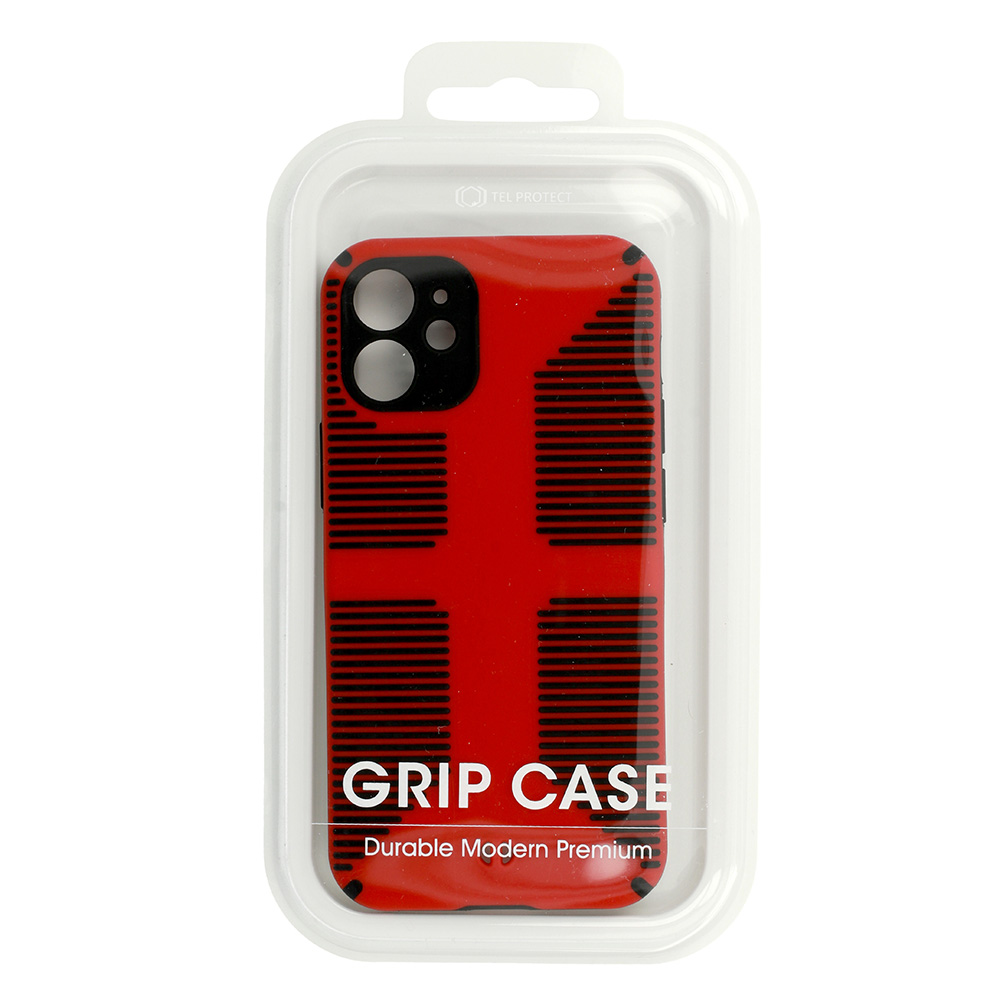 Pokrowiec etui pancerne Grip Case czerwone APPLE iPhone 12 Mini / 6