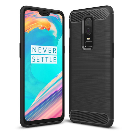 Pokrowiec etui pancerne Karbon Case czarne OnePlus 6