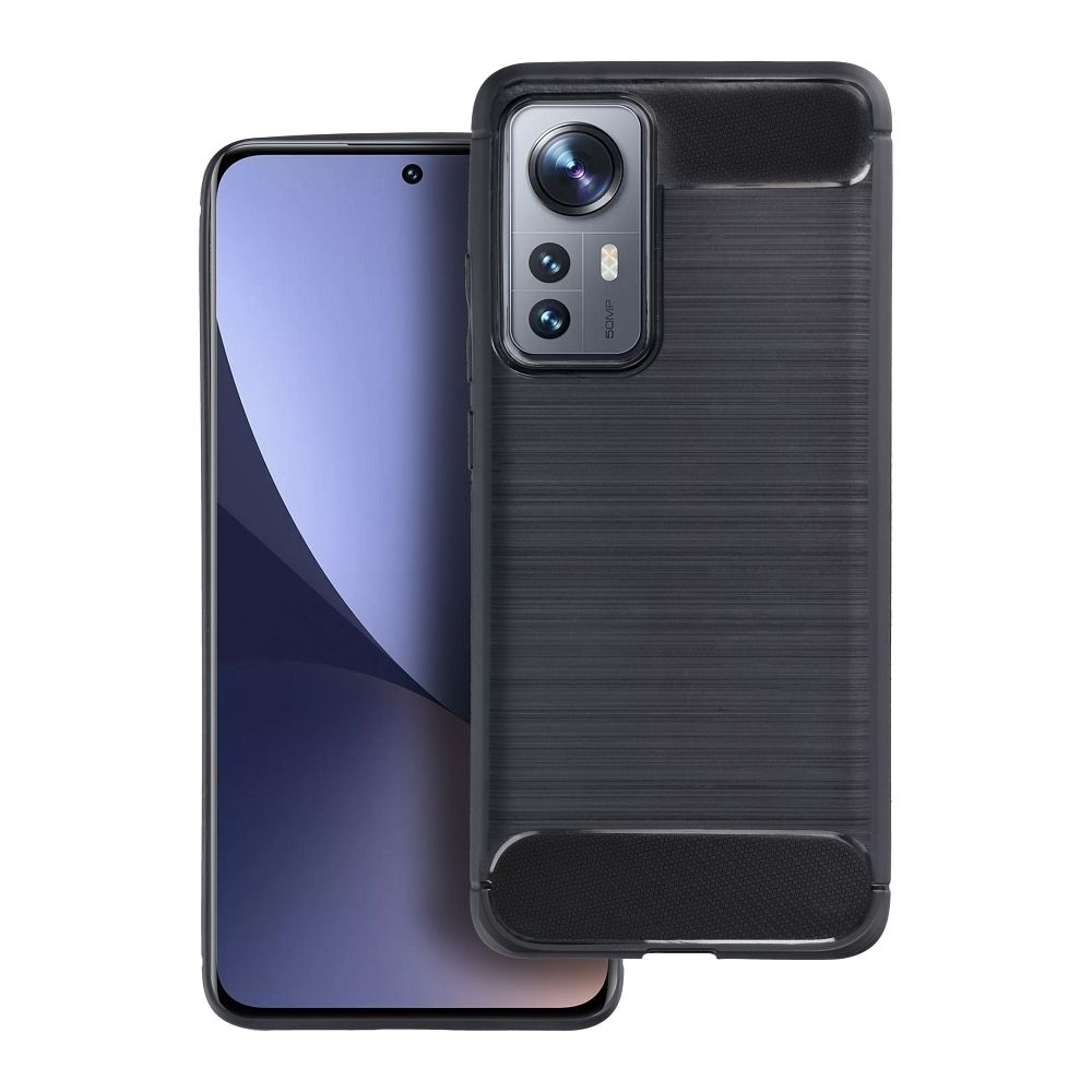 Pokrowiec etui pancerne Karbon Case czarne Oppo Reno 12 Pro 5G / 2