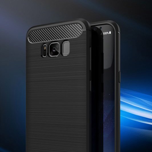 Pokrowiec etui pancerne Karbon Case czarne SAMSUNG Galaxy S8+ / 2