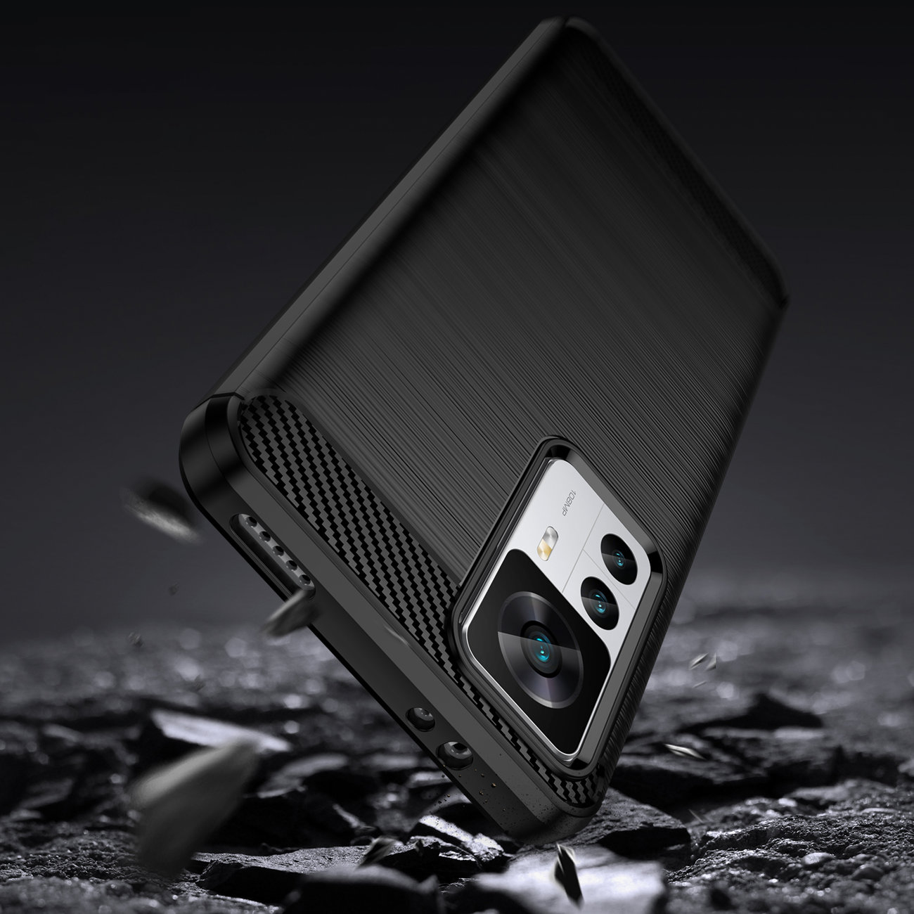 Pokrowiec etui pancerne Karbon Case czarne Xiaomi 12T Pro / 4