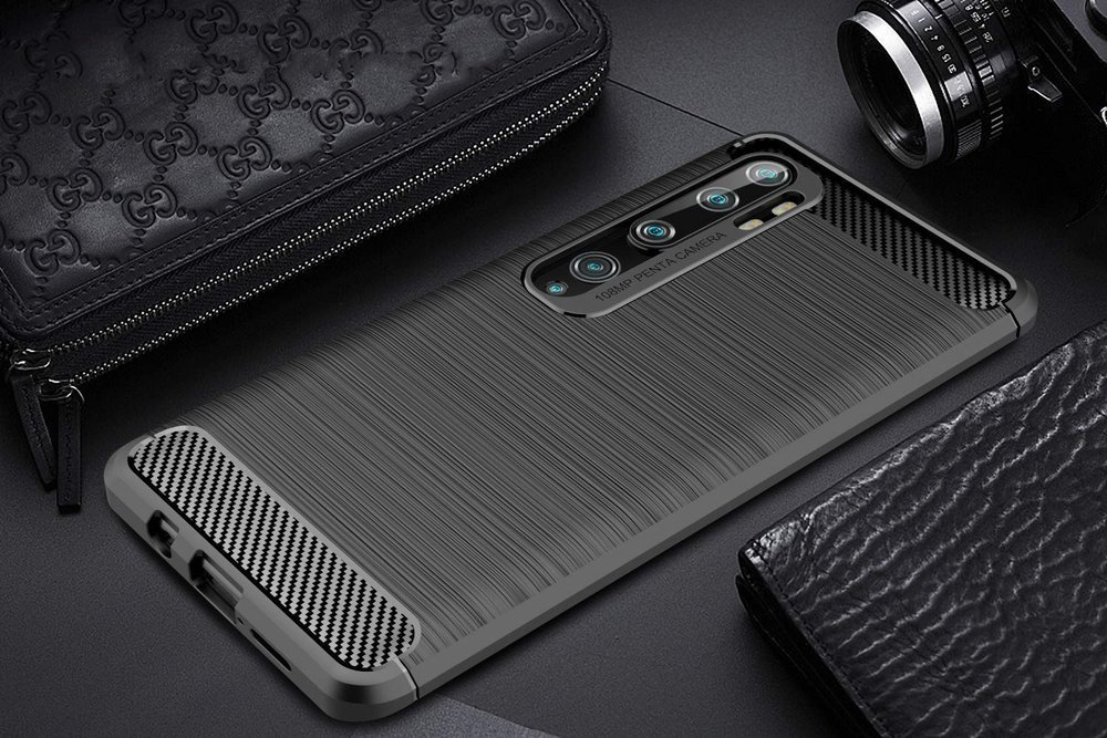 Pokrowiec etui pancerne Karbon Case czarne Xiaomi Mi Note 10 Pro / 4