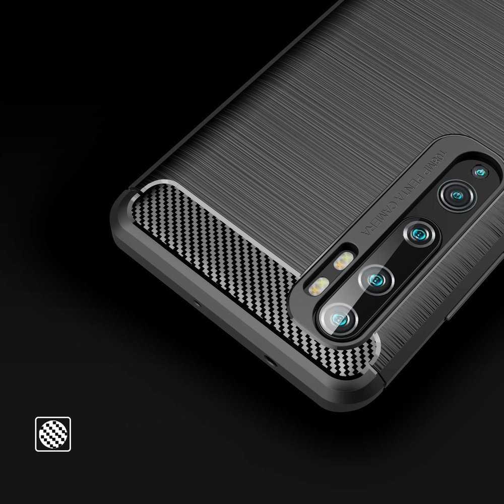 Pokrowiec etui pancerne Karbon Case czarne Xiaomi Mi Note 10 Pro / 5