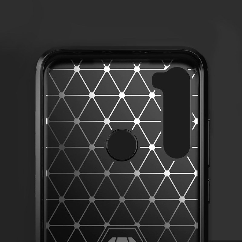 Pokrowiec etui pancerne Karbon Case czarne Xiaomi Redmi Note 8 / 3