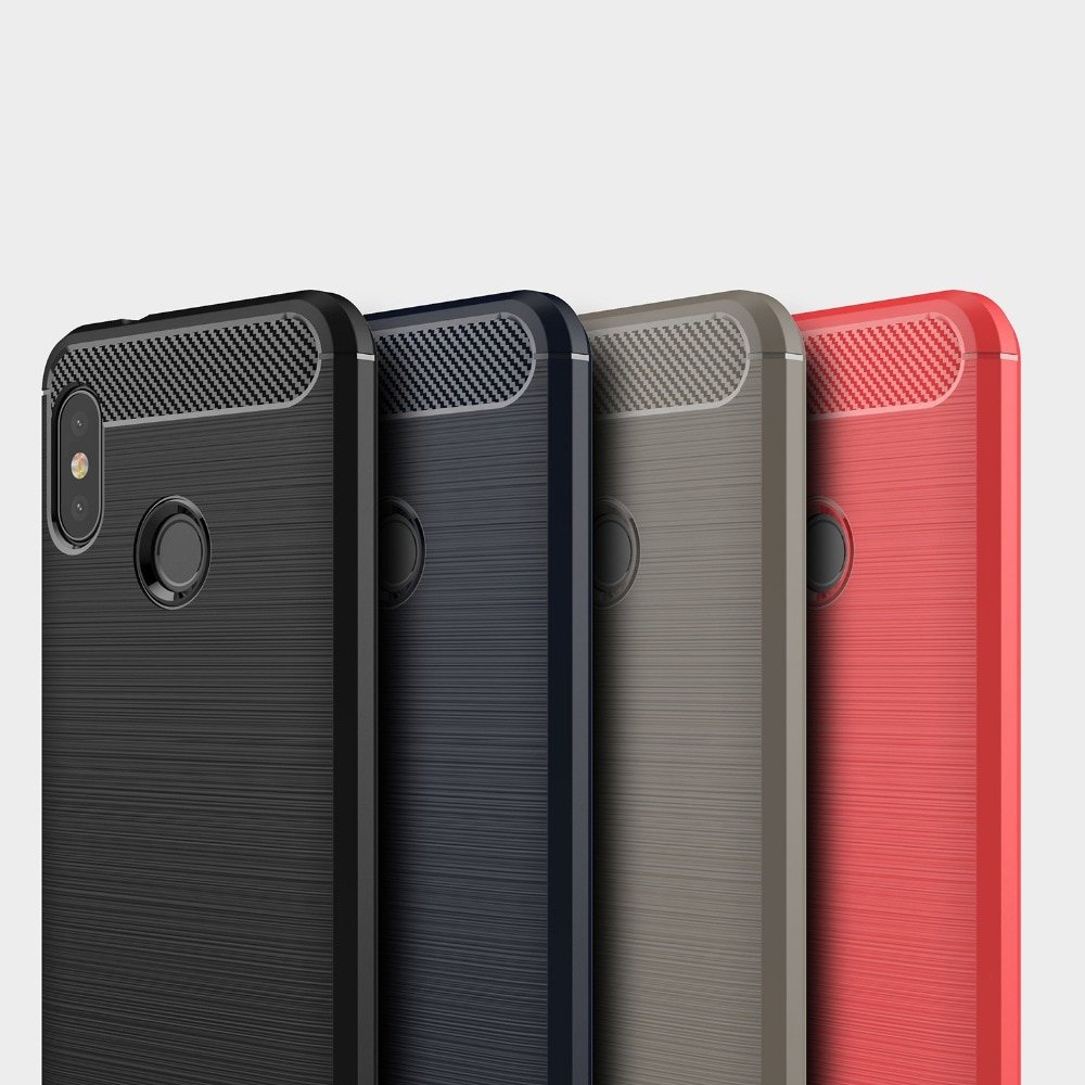 Pokrowiec etui pancerne Karbon Case czerwone Xiaomi Redmi 6 Pro / 2