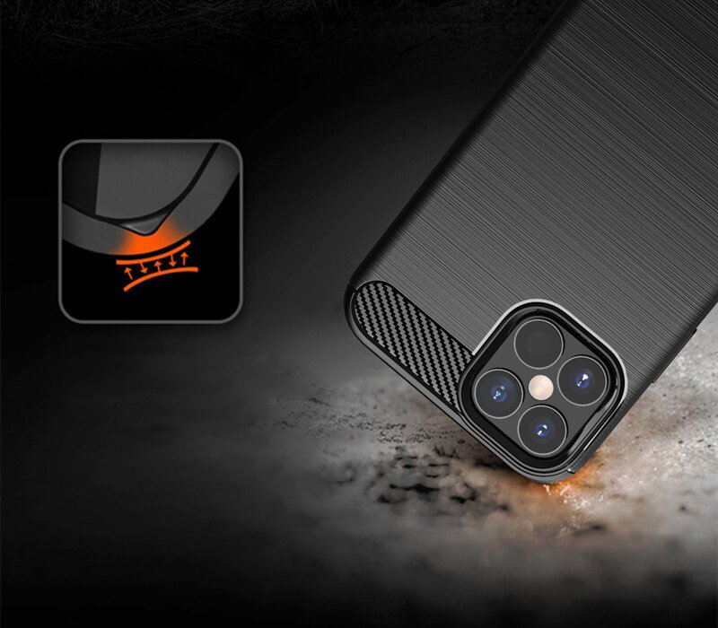 Pokrowiec etui pancerne Karbon Case granatowe APPLE iPhone 12 Pro Max / 8