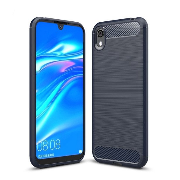 Pokrowiec etui pancerne Karbon Case granatowe HUAWEI Y5 2019