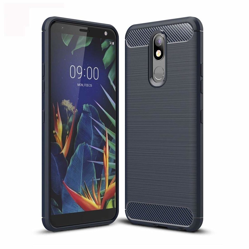 Pokrowiec etui pancerne Karbon Case granatowe LG K40