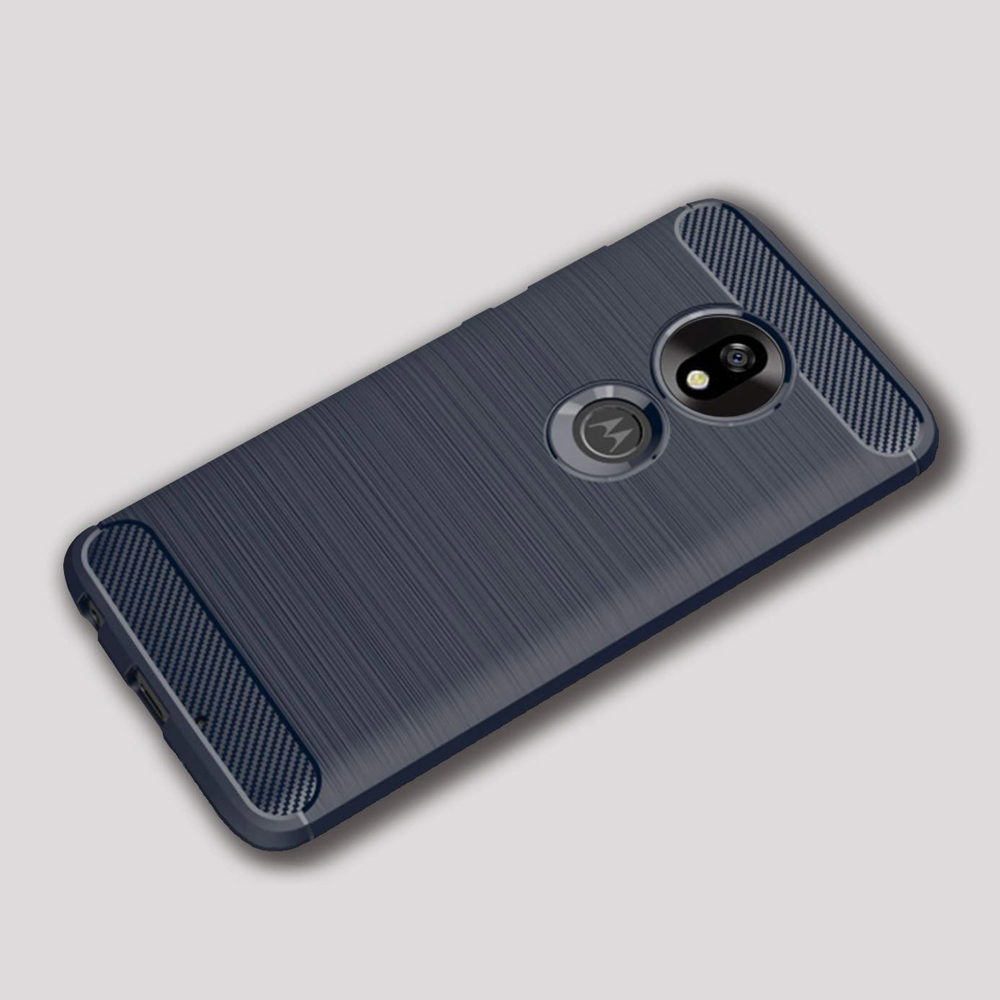 Pokrowiec etui pancerne Karbon Case granatowe MOTOROLA Moto G7 Play / 2