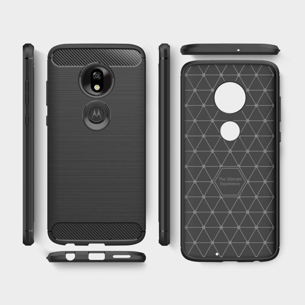 Pokrowiec etui pancerne Karbon Case granatowe MOTOROLA Moto G7 Play / 5