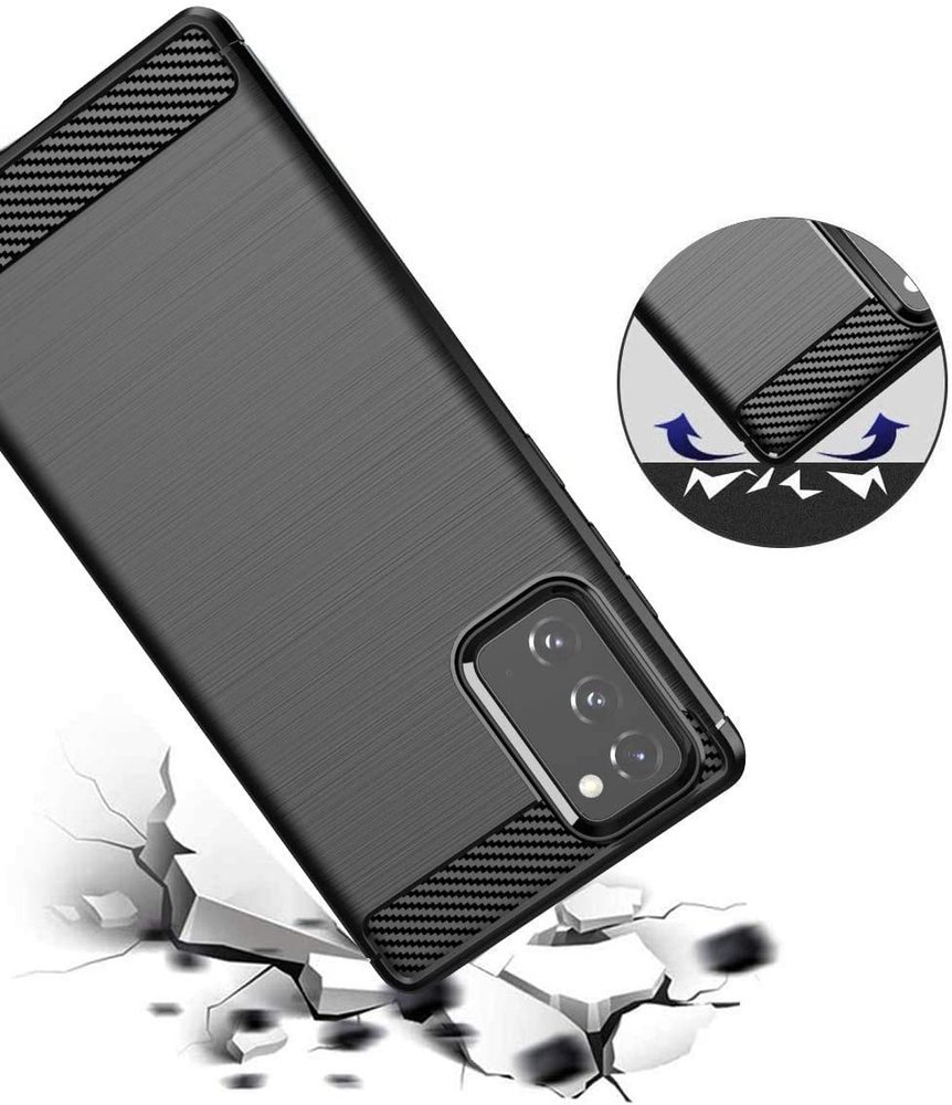 Pokrowiec etui pancerne Karbon Case granatowe SAMSUNG Galaxy Note 20 / 3