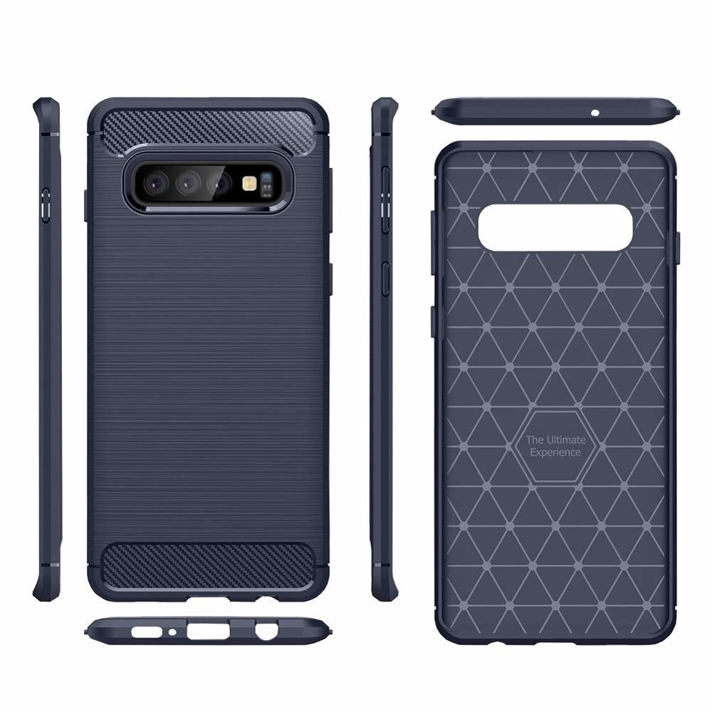 Pokrowiec etui pancerne Karbon Case granatowe SAMSUNG Galaxy S10 / 3