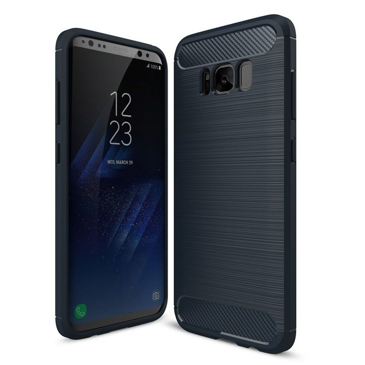 Pokrowiec etui pancerne Karbon Case granatowe SAMSUNG Galaxy S8+