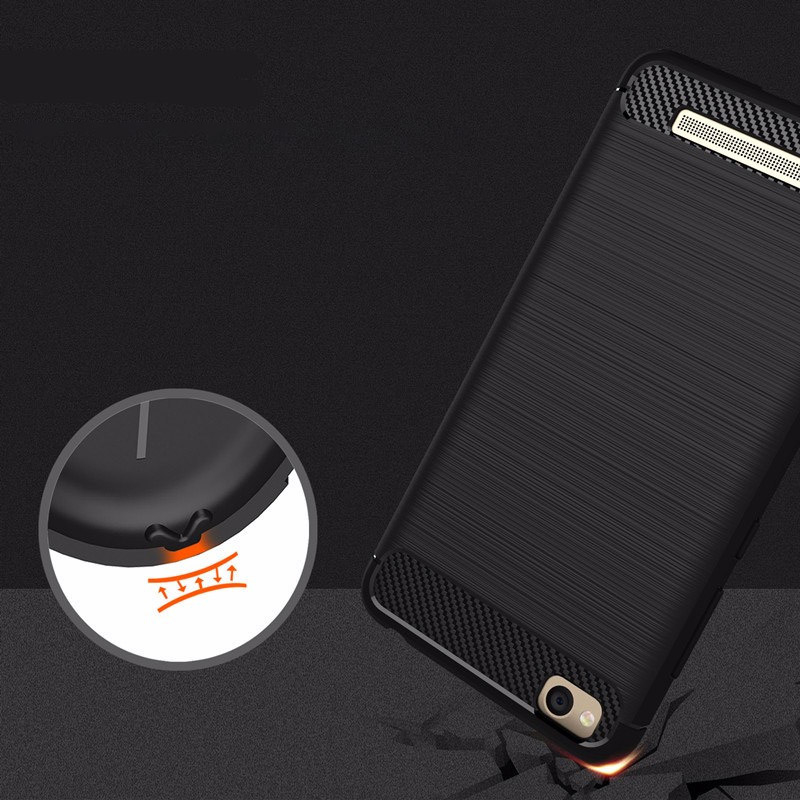 Pokrowiec etui pancerne Karbon Case granatowe Xiaomi Redmi 4A / 4