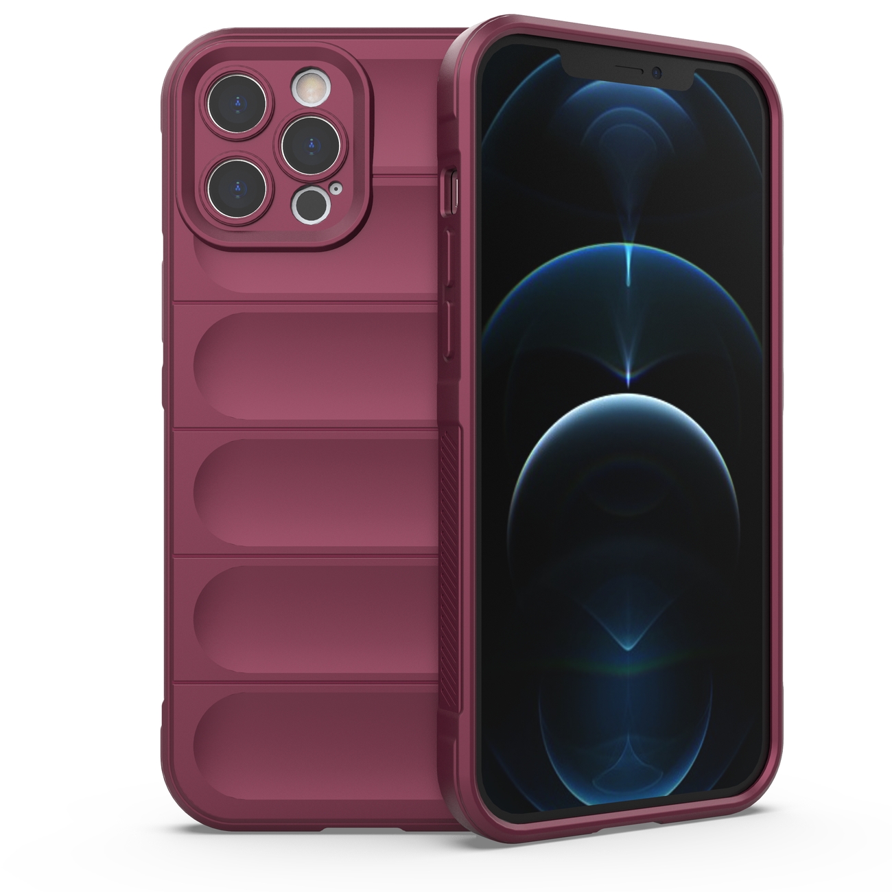 Pokrowiec etui pancerne Magic Shield Case burgundowe APPLE iPhone 12 Pro Max