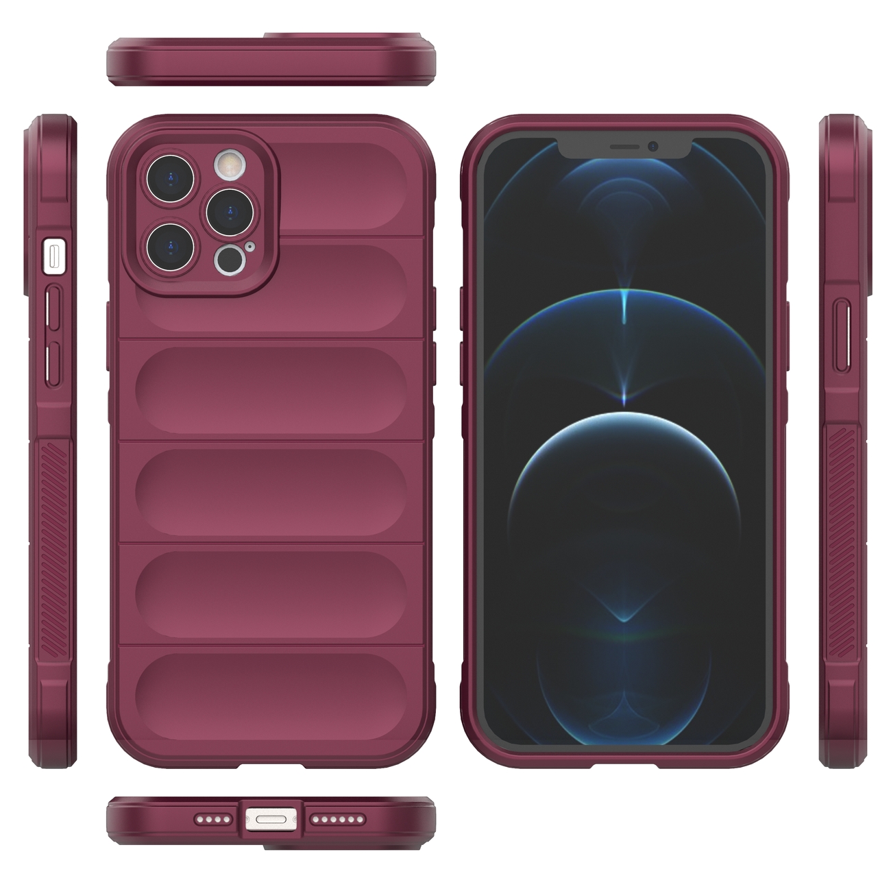 Pokrowiec etui pancerne Magic Shield Case burgundowe APPLE iPhone 12 Pro Max / 2