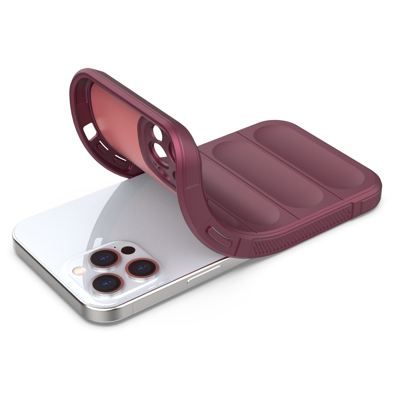 Pokrowiec etui pancerne Magic Shield Case burgundowe APPLE iPhone 12 Pro Max / 8