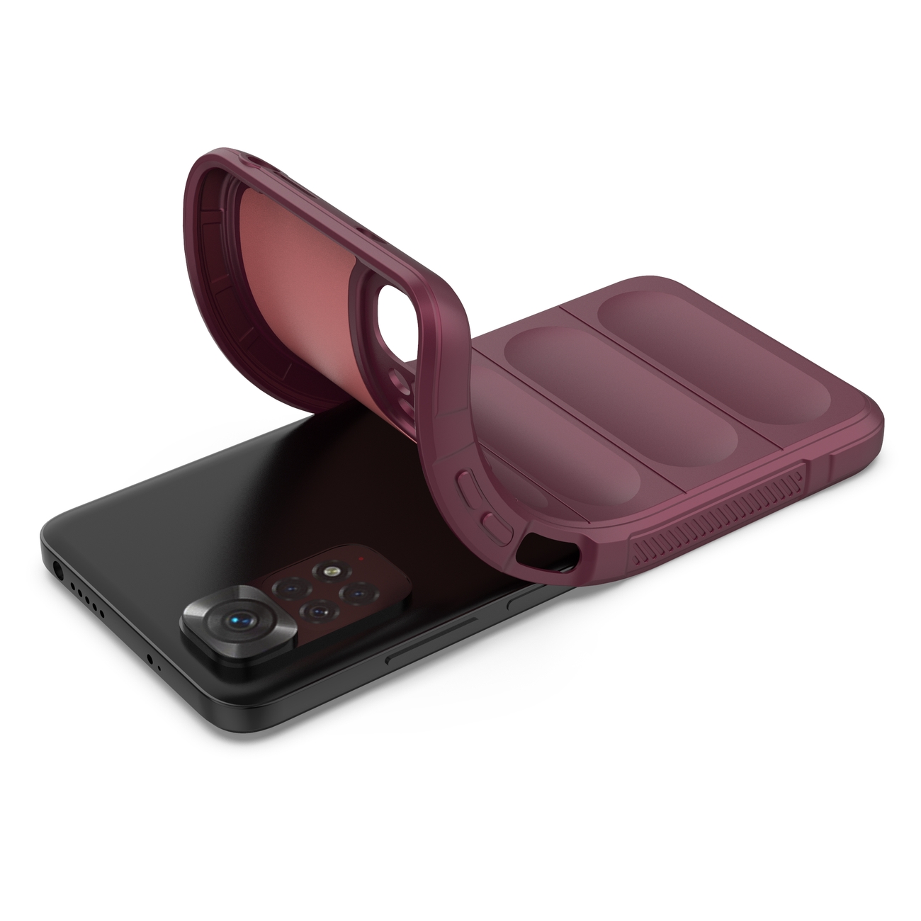 Pokrowiec etui pancerne Magic Shield Case burgundowe Xiaomi Redmi Note 11 / 4