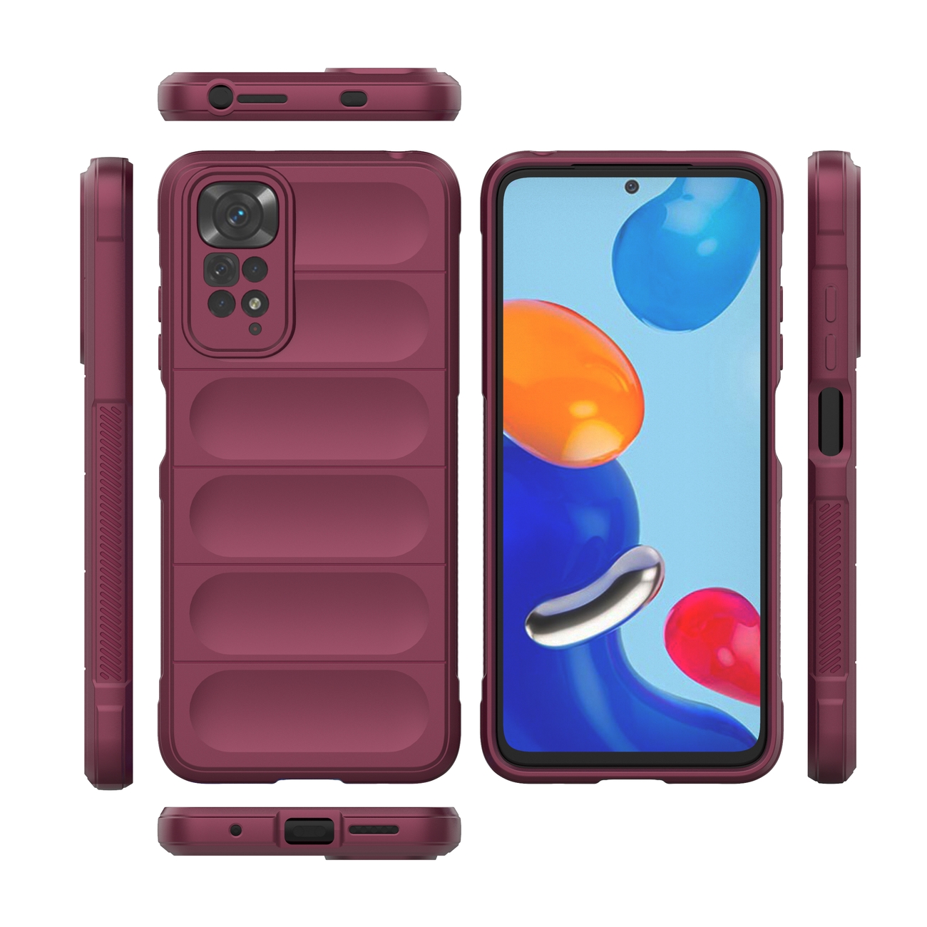 Pokrowiec etui pancerne Magic Shield Case burgundowe Xiaomi Redmi Note 11 / 6