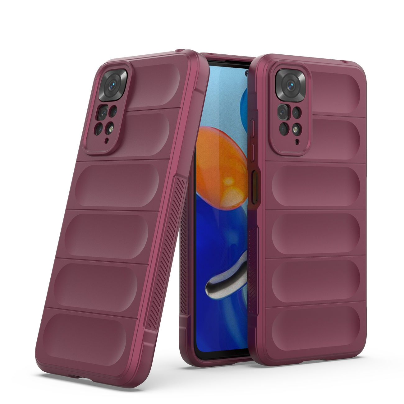 Pokrowiec etui pancerne Magic Shield Case burgundowe Xiaomi Redmi Note 11 / 7