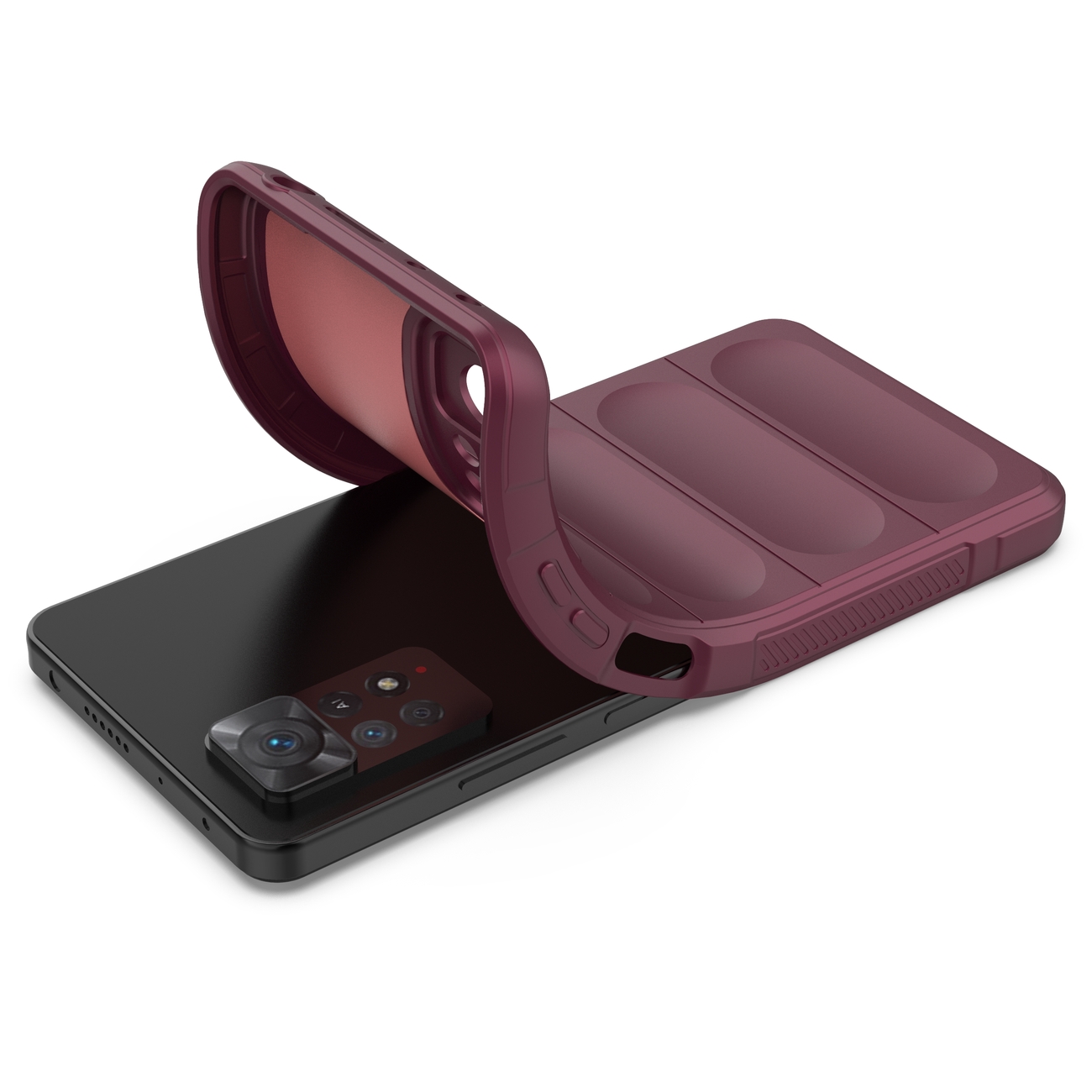 Pokrowiec etui pancerne Magic Shield Case burgundowe Xiaomi Redmi Note 11 Pro / 6