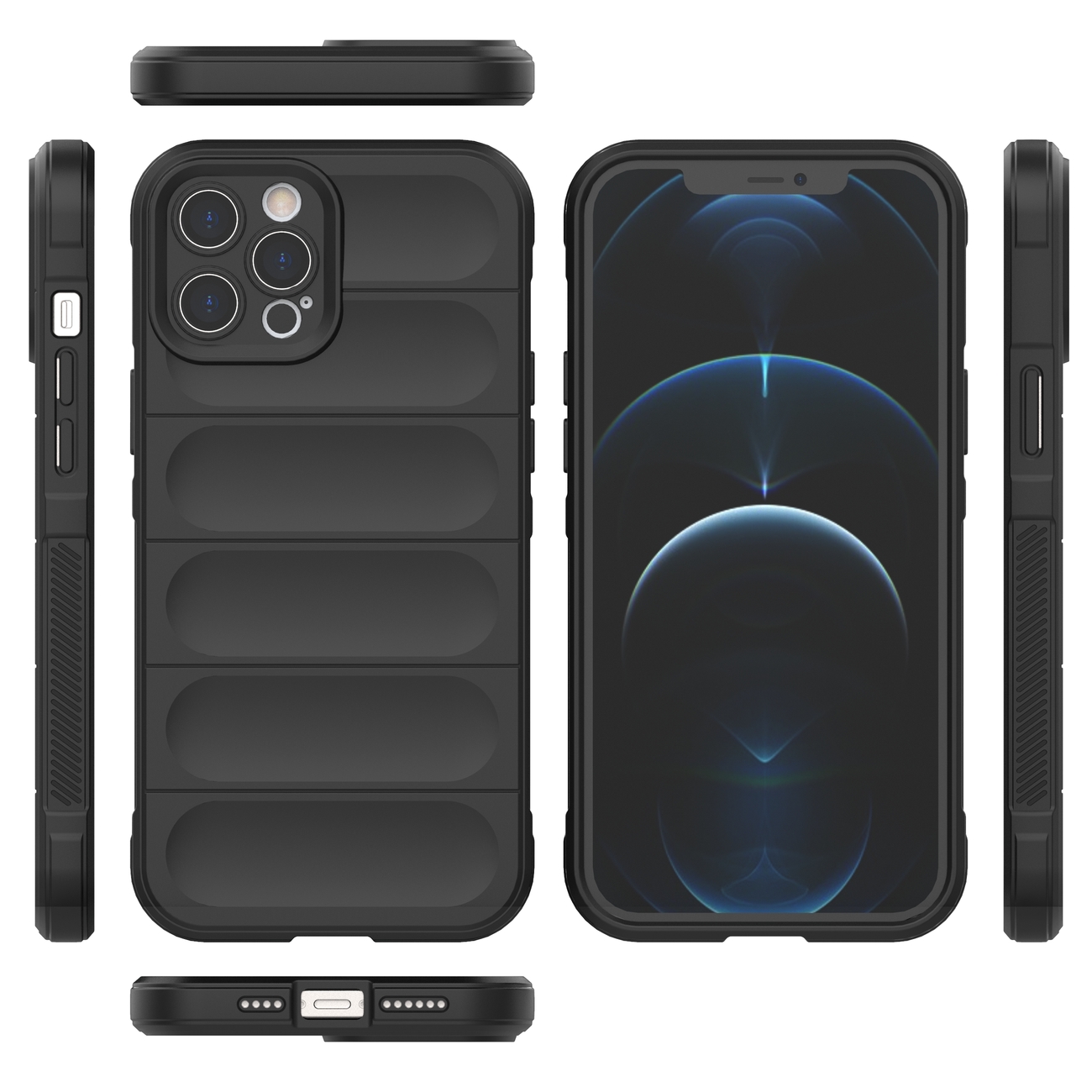Pokrowiec etui pancerne Magic Shield Case czarne APPLE iPhone 12 Pro Max / 8