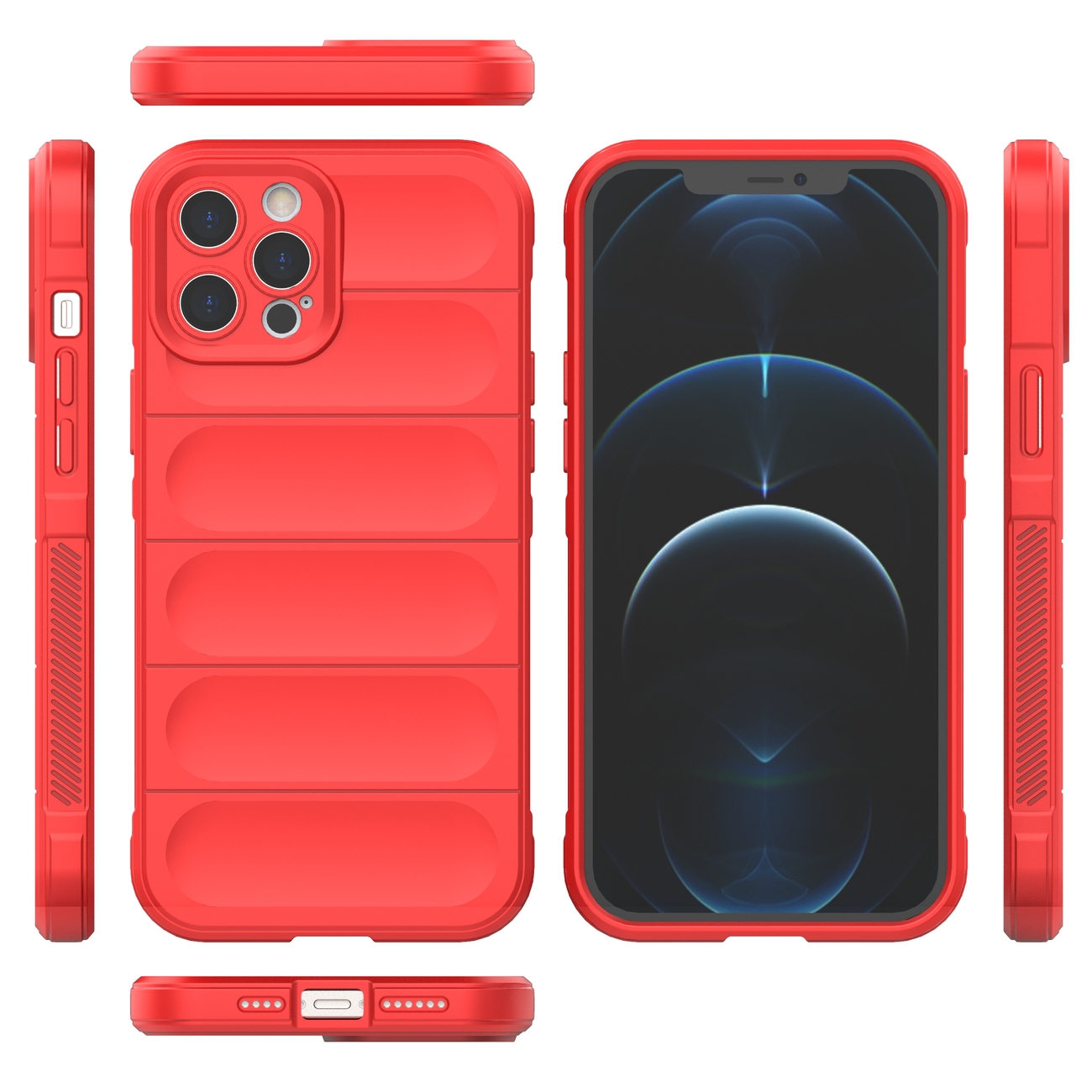 Pokrowiec etui pancerne Magic Shield Case czerwone APPLE iPhone 12 Pro Max / 8