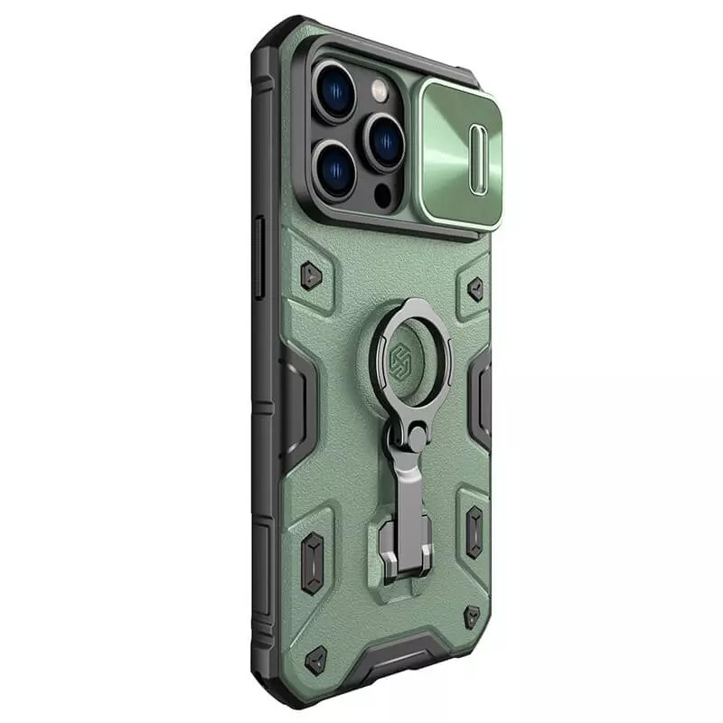 Pokrowiec etui pancerne Nillkin CamShield Armor zielone APPLE iPhone 14 Pro Max / 5
