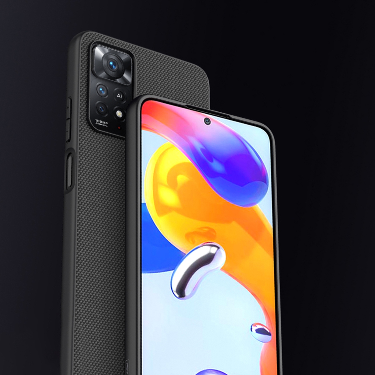 Pokrowiec etui pancerne Nillkin Textured Case czarne Xiaomi Redmi Note 11 Pro / 9