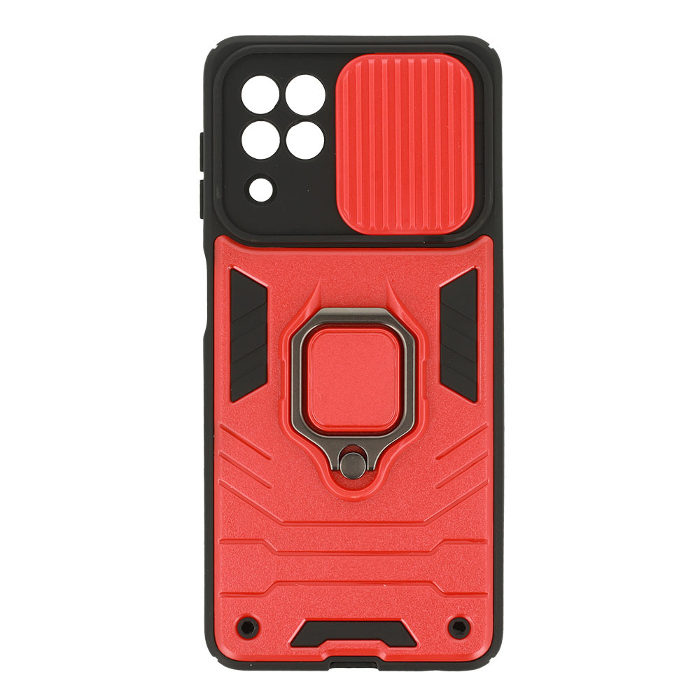 Pokrowiec etui pancerne Ring Lens Case czerwone SAMSUNG Galaxy A22 4G / 6