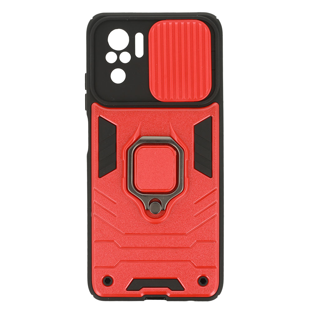 Pokrowiec etui pancerne Ring Lens Case czerwone Xiaomi Redmi Note 10 Pro Max / 6
