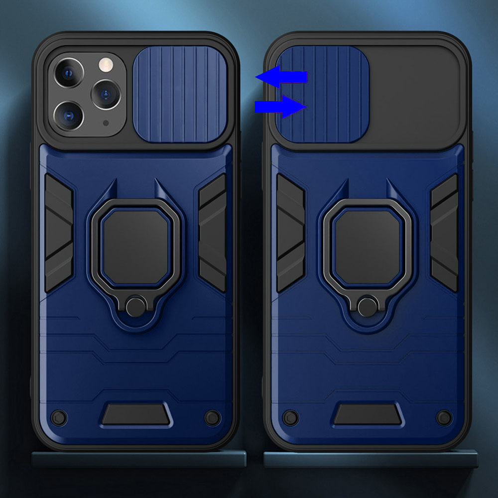 Pokrowiec etui pancerne Ring Lens Case granatowe APPLE iPhone 11 Pro / 2