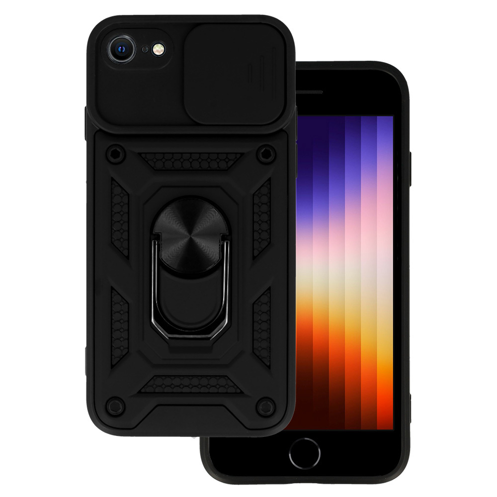 Pokrowiec etui pancerne Slide Camera Armor Case czarne APPLE iPhone SE 2020