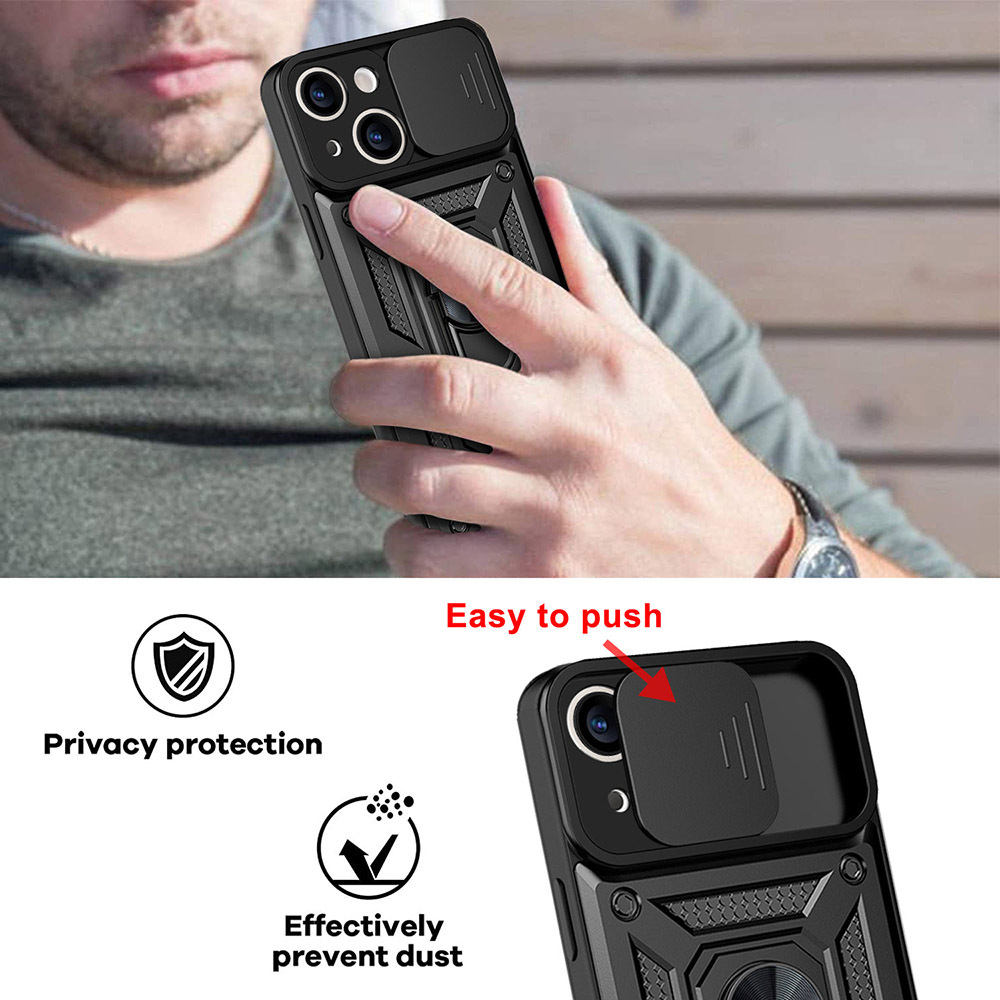 Pokrowiec etui pancerne Slide Camera Armor Case czarne MOTOROLA Moto G24 / 7